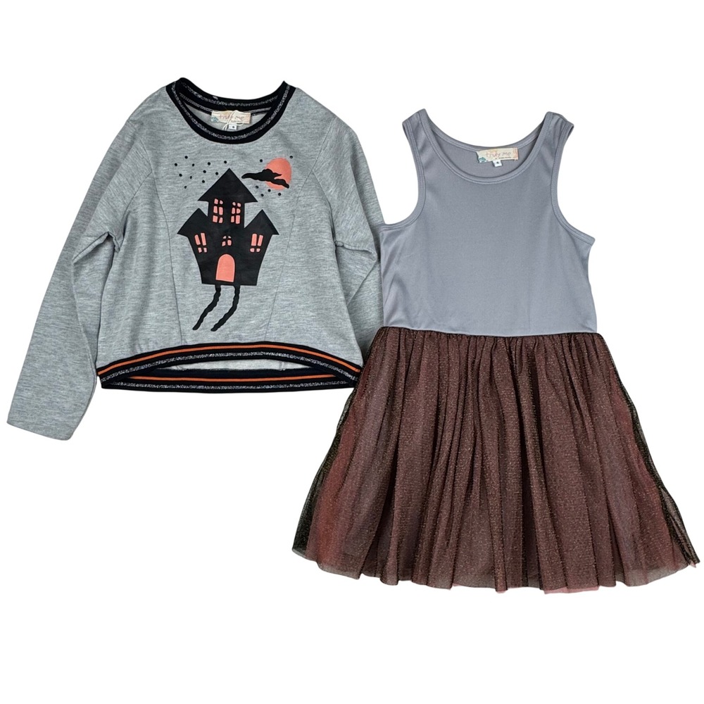 Truly Me Halloween Girls Size 6 Outfit Set Long Sleeve Sweatshirt and Tutu Dress